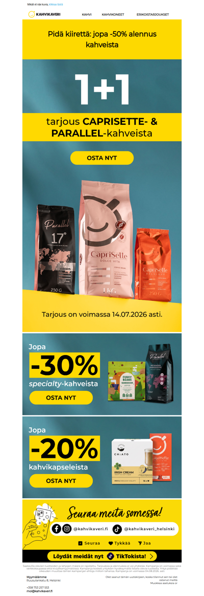 🚨HUOMIO: kahvitarjouksia🚨