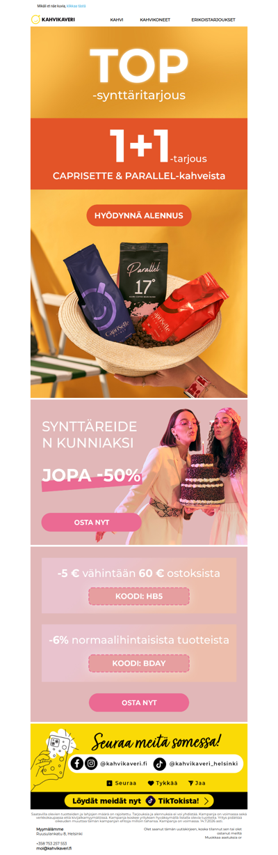 TOP-synttäritarjous🎉