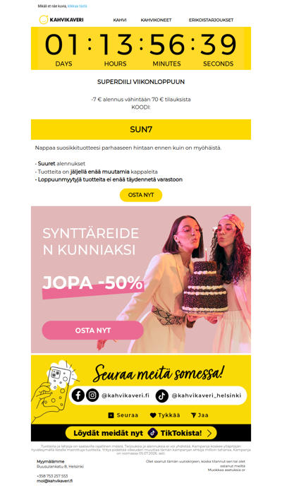 🤫Tarjous vain uutiskirjeen tilaajille🤫