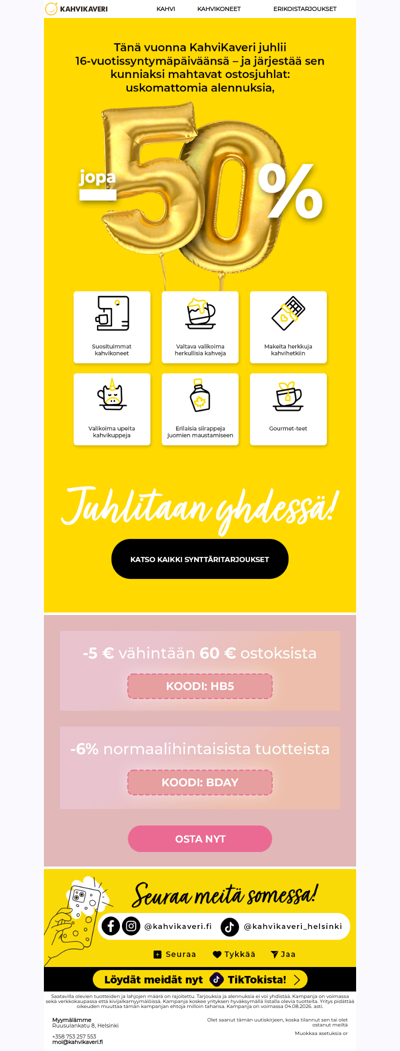 Synttärimme ovat täydessä vauhdissa – tule mukaan! ✨
