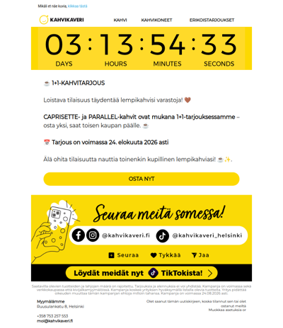 🚨HUOMIO: kahvitarjouksia🚨