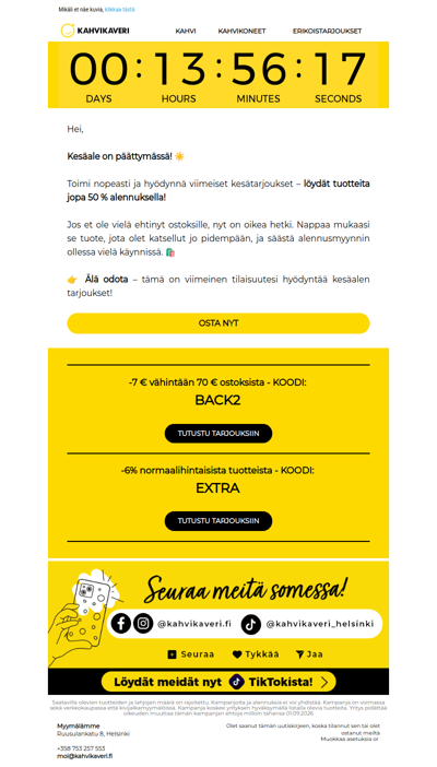 VIIMEINEN TILAISUUTESI⏰