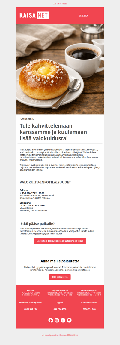 Kaisanetin valokuitu-infotilaisuudet Paltamossa ja Sonkajärvellä💡