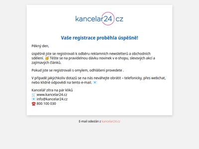 [kancelar24.cz] Registrace k odběru newsletteru