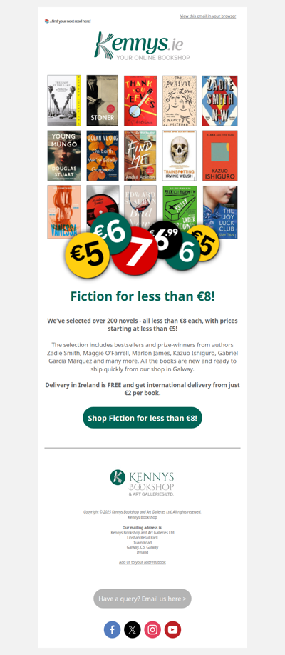 Fiction for less than €8!