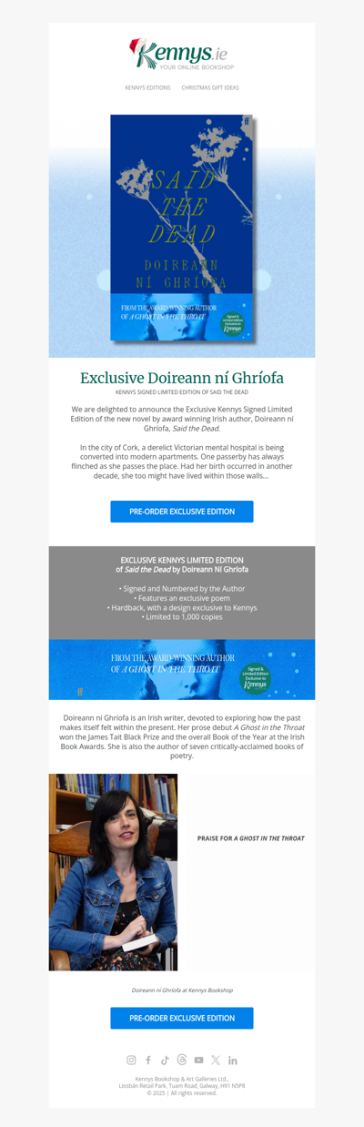 Exclusive Signed Limited Edition of new Doireann ní Ghríofa