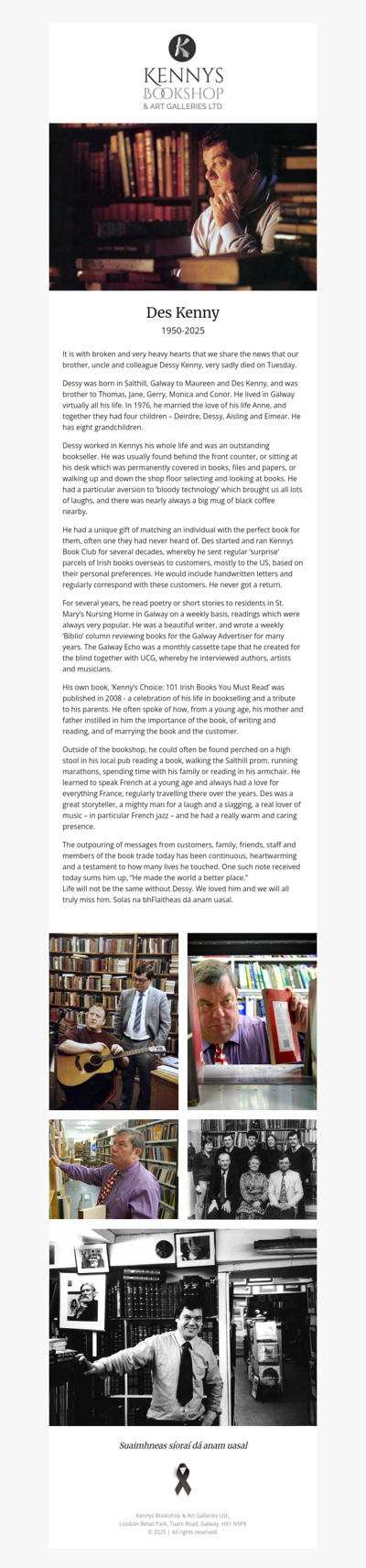Des Kenny, 1950-2015