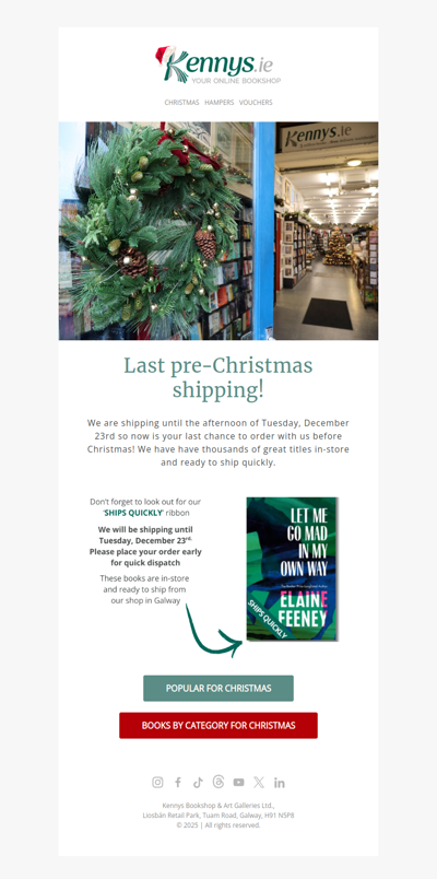 Last chance to order before Christmas!