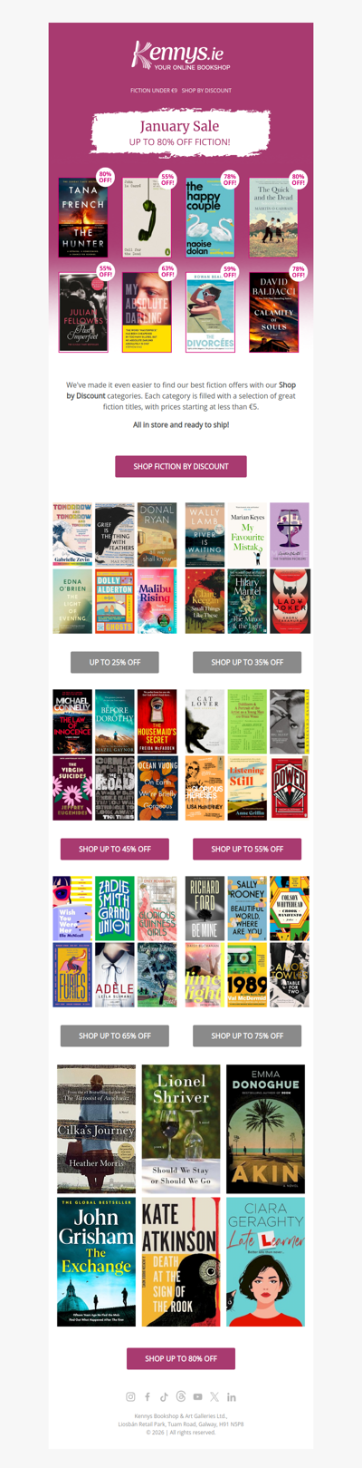 Up to 80% Off Fiction!