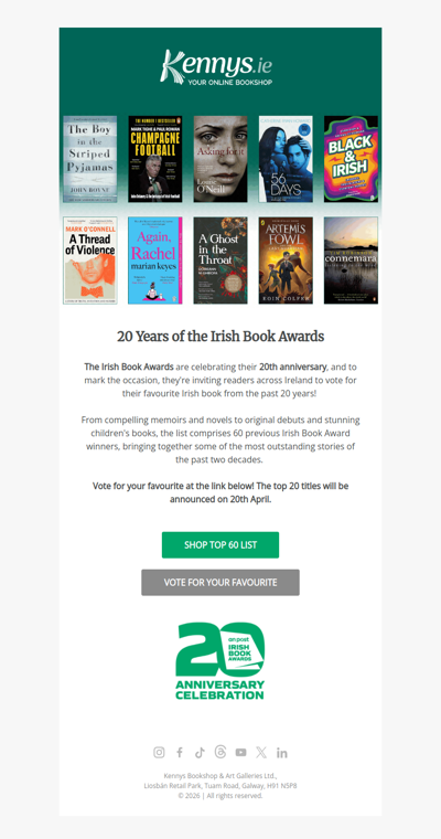 20 Years of the Irish Book Awards