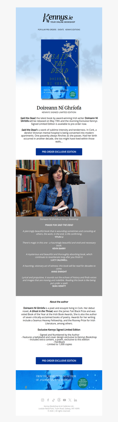 Exclusive Signed Limited Edition of Said the Dead