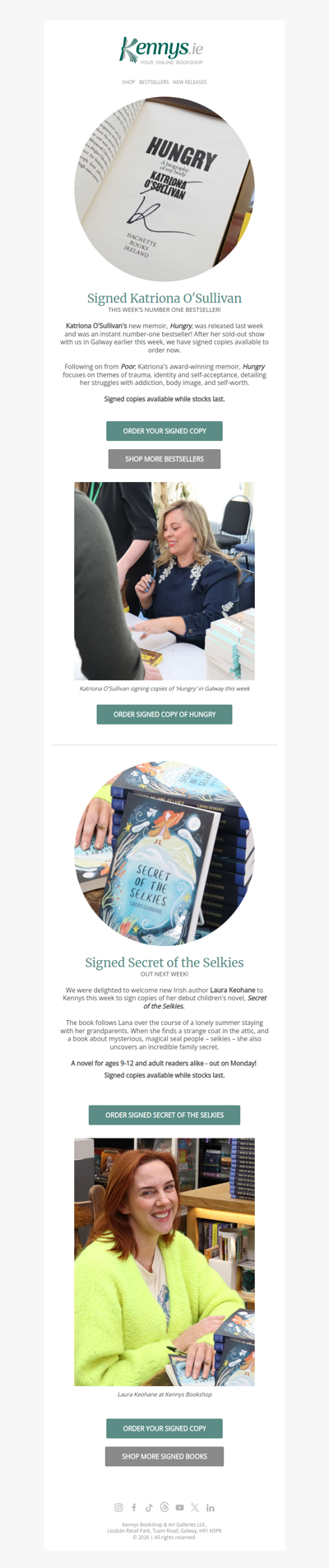 Signed copies of Katriona O'Sullivan's 'Hungry'