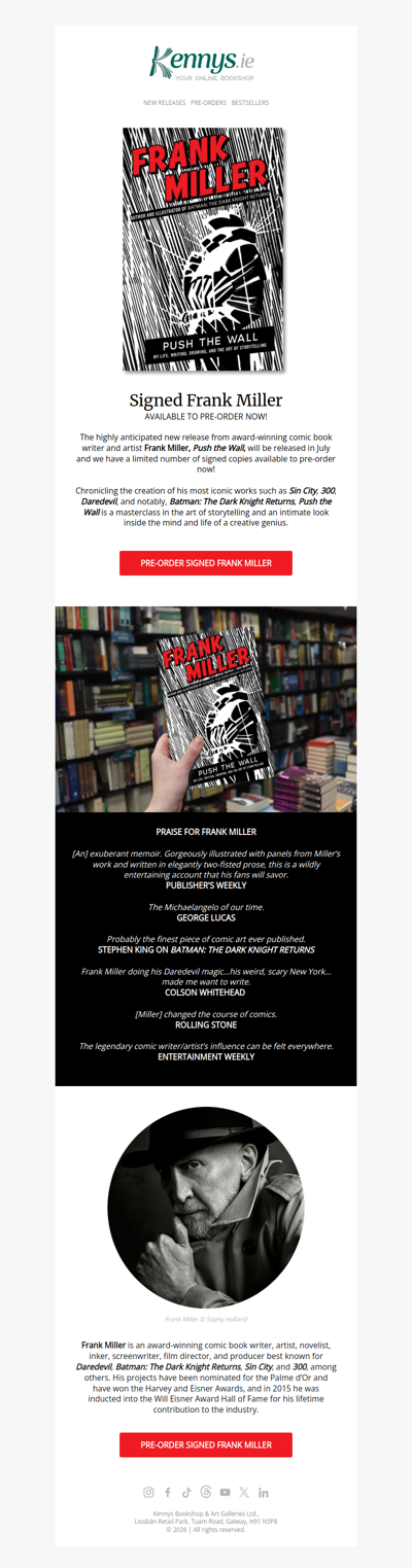 Signed Copies of New Frank Miller