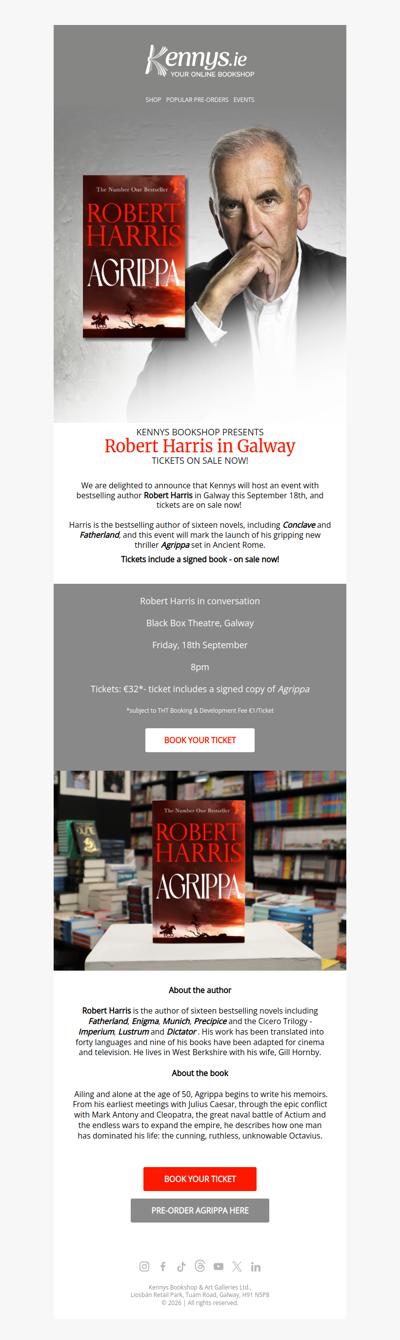 Robert Harris Event in Galway