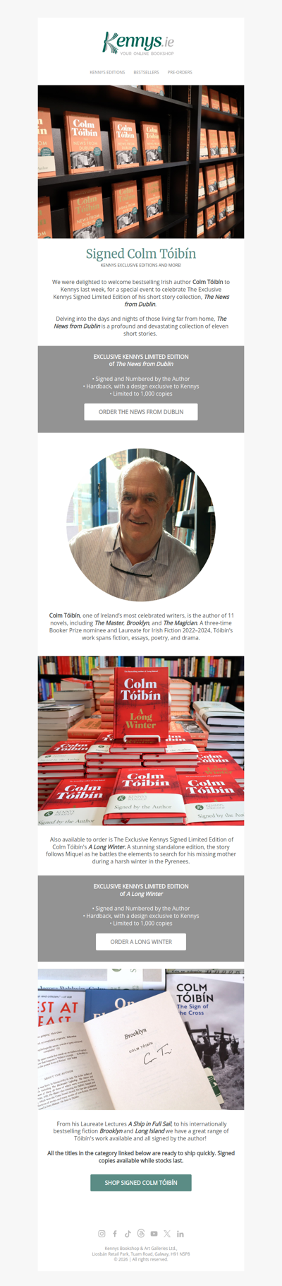 Signed Copies of Colm Tóibín
