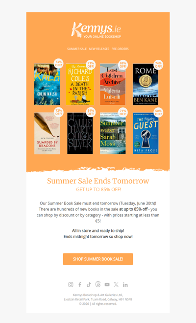 Summer Sale Ends Tomorrow!
