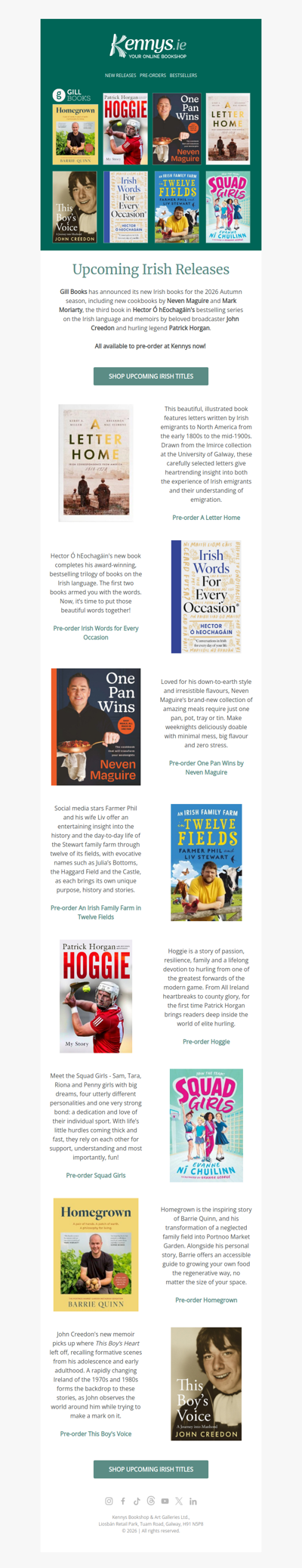 Upcoming Irish Releases