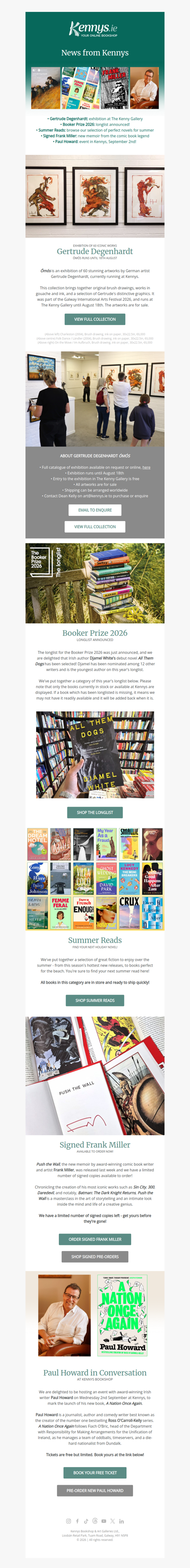 Gertrude Degenhardt at The Kenny Gallery, Booker Prize Longlist & More!