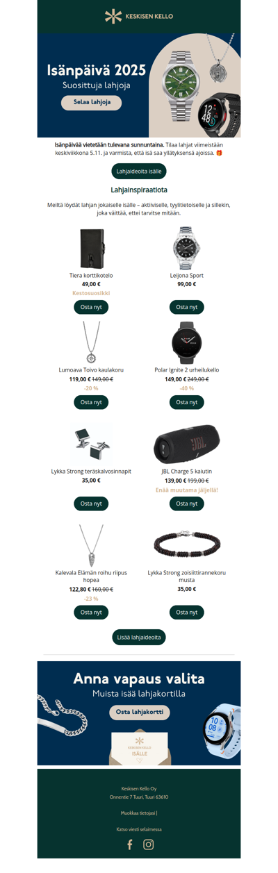 Isänpäivä lähestyy: poimi lahjaideat talteen