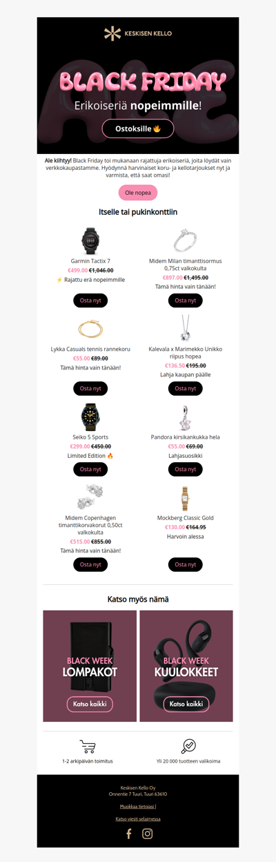 🔥 Black Friday: erikoiseriä nopeimmille