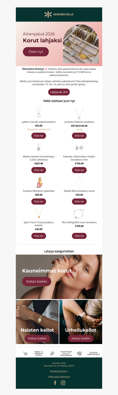 Kauneimmat korut äitienpäiväksi 💝