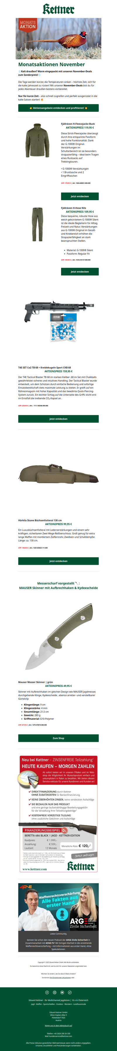 Monatsaktionen im November bei Kettner