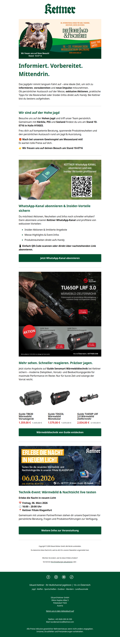 Alles im Blick: Hohe Jagd, WhatsApp-Insider & Guide Aktion