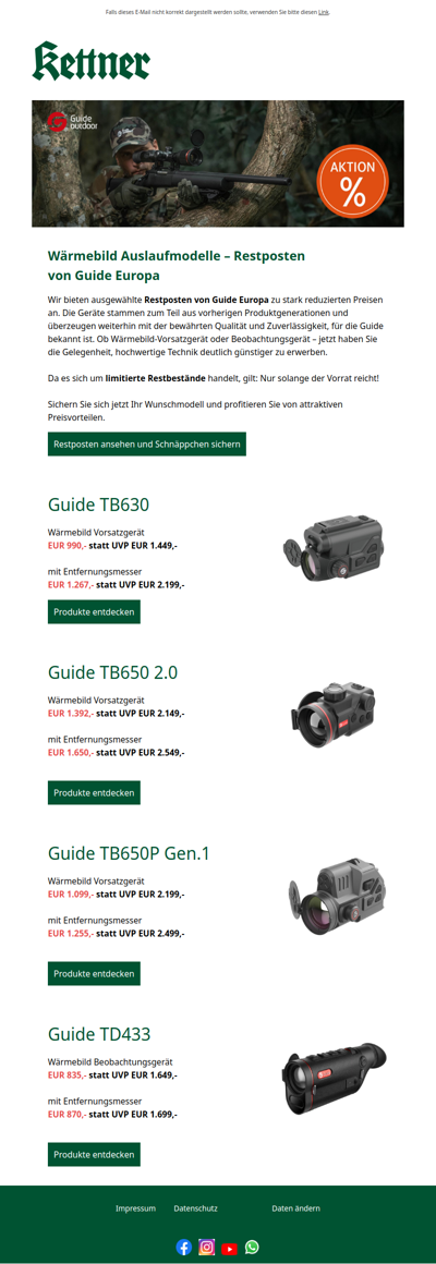 Guide Wärmebild Geräte Auslaufmodelle