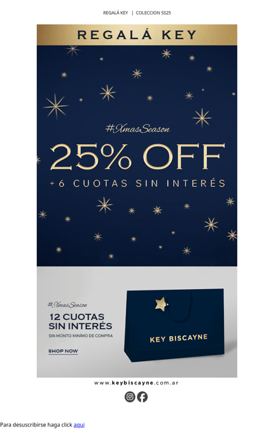 #XmasSeason 🎅🏼 25% OFF + 6 cuotas sin interés en todas tus compras 🛍