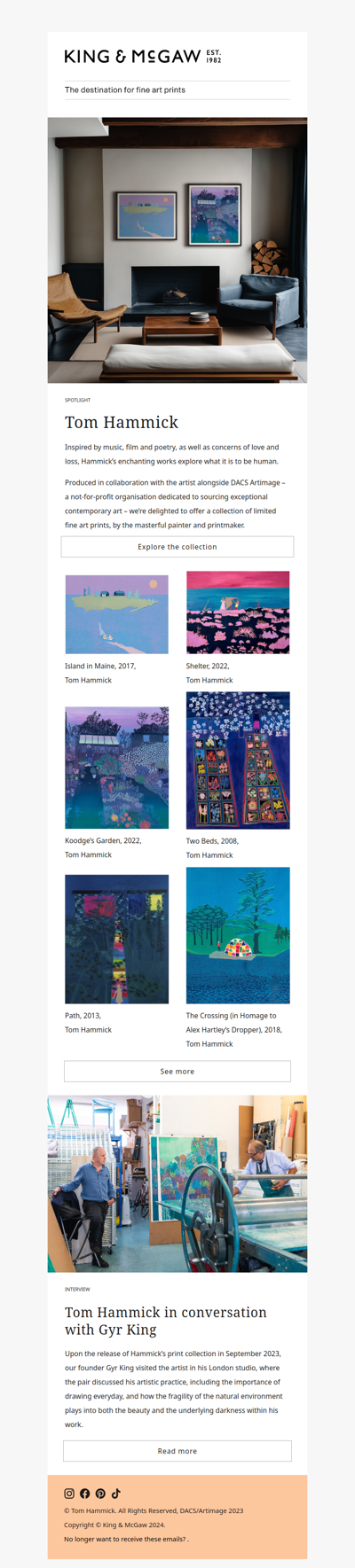 Tom Hammick limited fine art prints