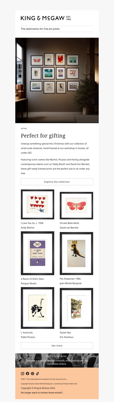 Small-scale framed prints, all under £65