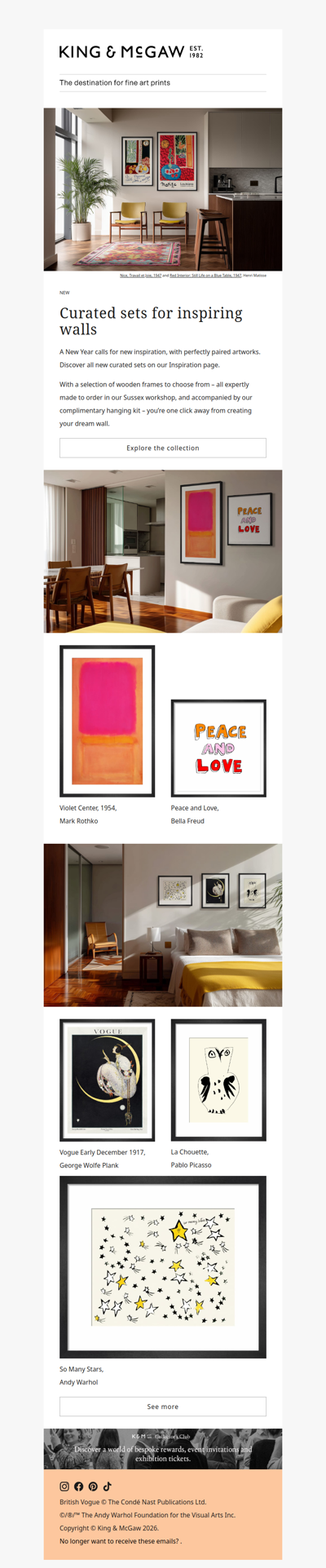 Curated sets for inspiring walls