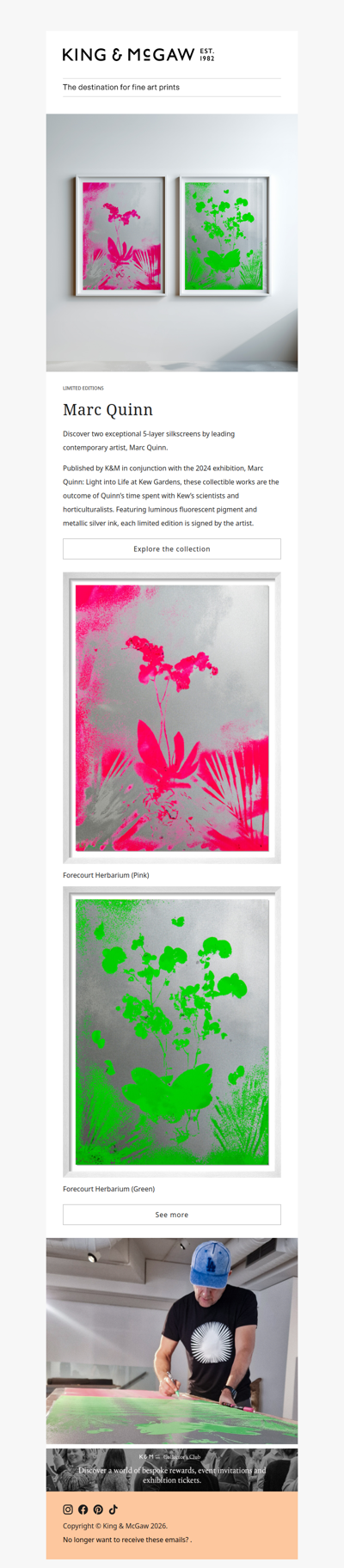 Marc Quinn limited edition silkscreens