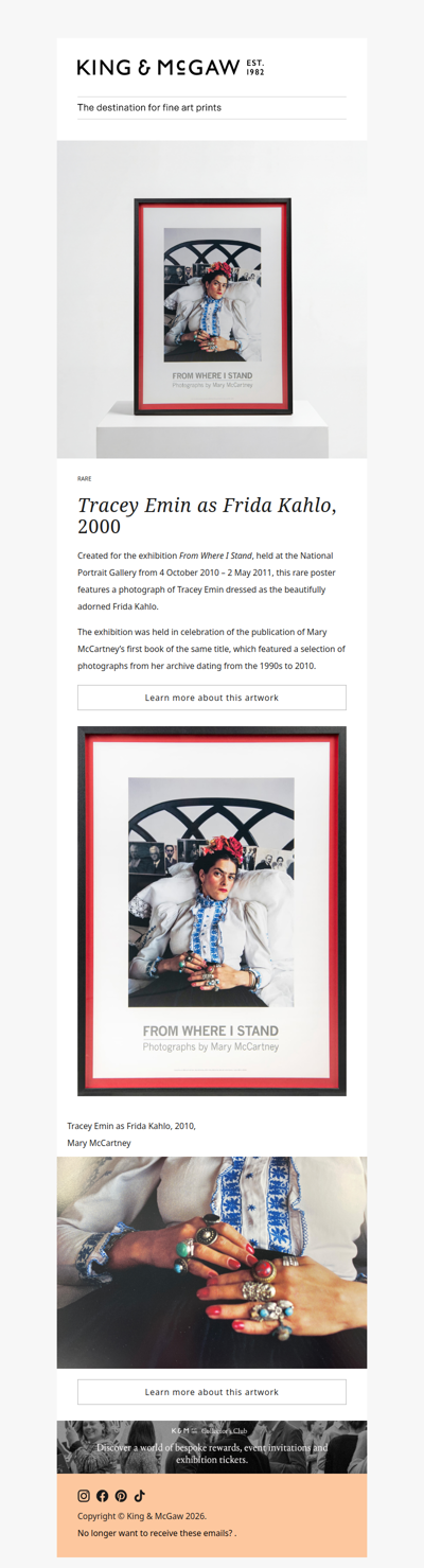 RARE: Tracey Emin as Frida Kahlo