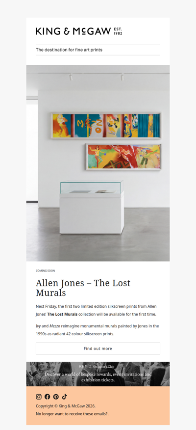 COMING SOON: Allen Jones, The Lost Murals