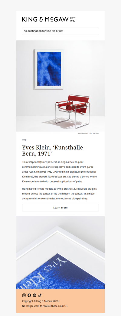 RARE: ‘Kunsthalle Bern, 1971 ’ by Yves Klein