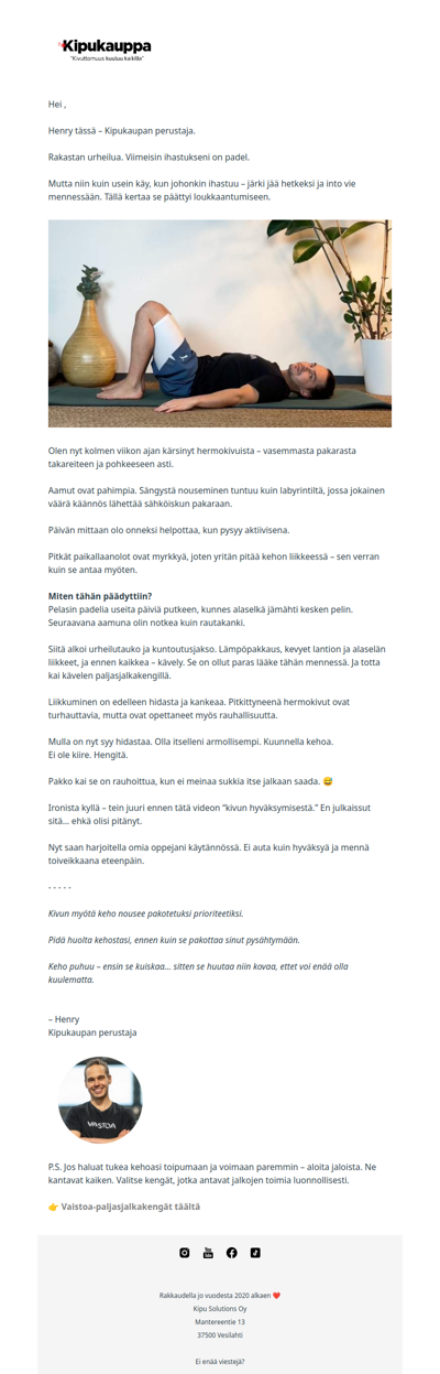 No, sinne meni selkä