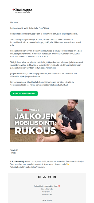 Jalkojen mobilisointi - Lisää virtaa jalkoihin