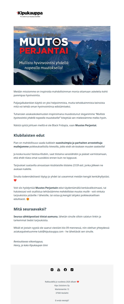 Black Friday = Muutos Perjantai 🖤