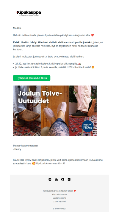 Vielä ehtii Jouluksi perille