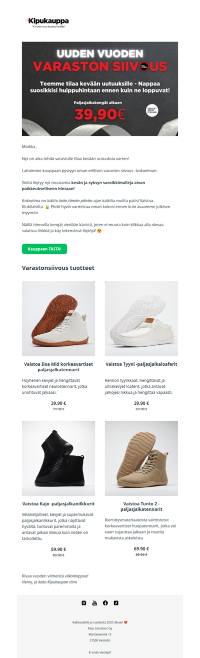 Varastonsiivous alkoi nyt 😍