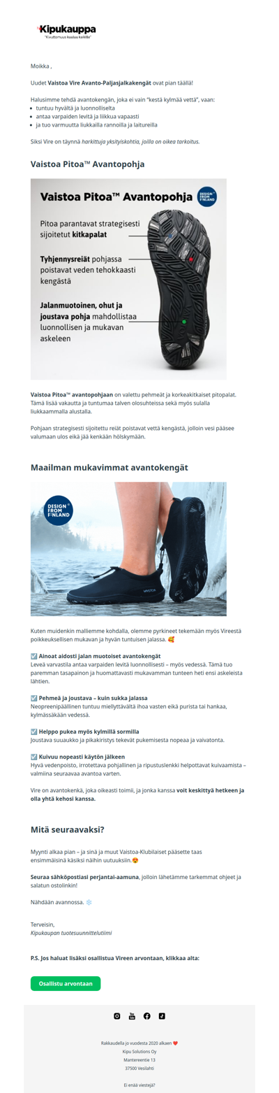 Uudet avantokengät esittelyssä