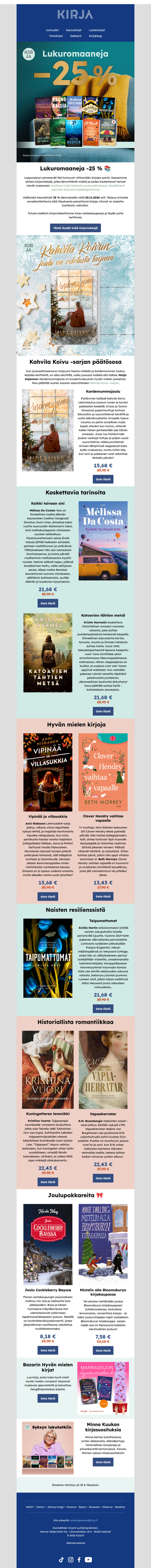 📚 Lukuromaaneja -25 % vielä 20.11. asti - löydä uutta luettavaa!📚