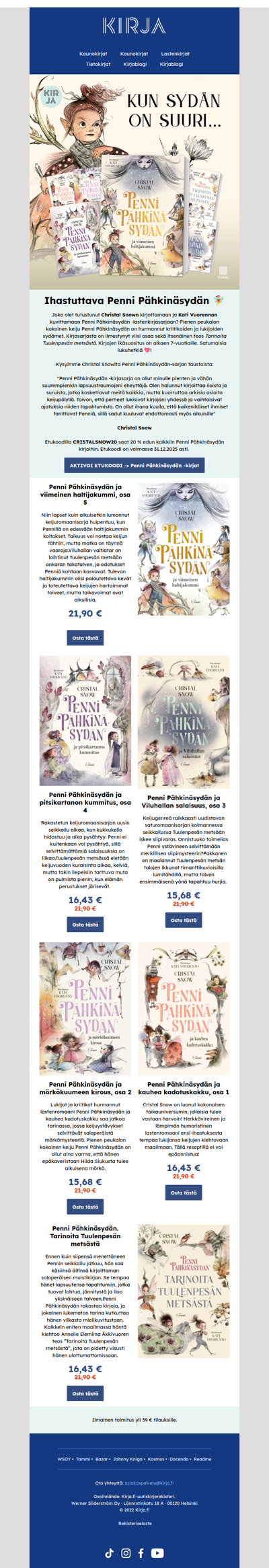 🧚‍♀️Kun sydän on suuri - joko olet tutustunut Penni Pähkinäsydän -kirjoihin? 💕