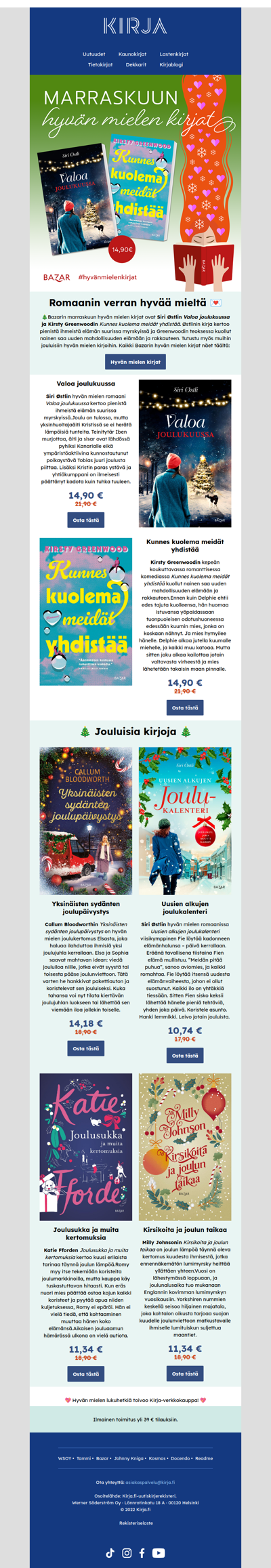 🎄Marraskuun hyvän mielen kirjat 💖