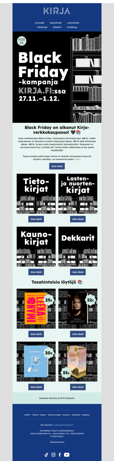 📚 Black Friday alkoi Kirja-verkkokaupassa 🖤