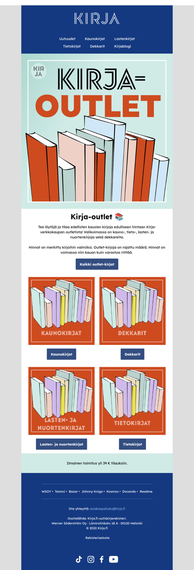 Tee löytöjä Kirja-outletista 📚