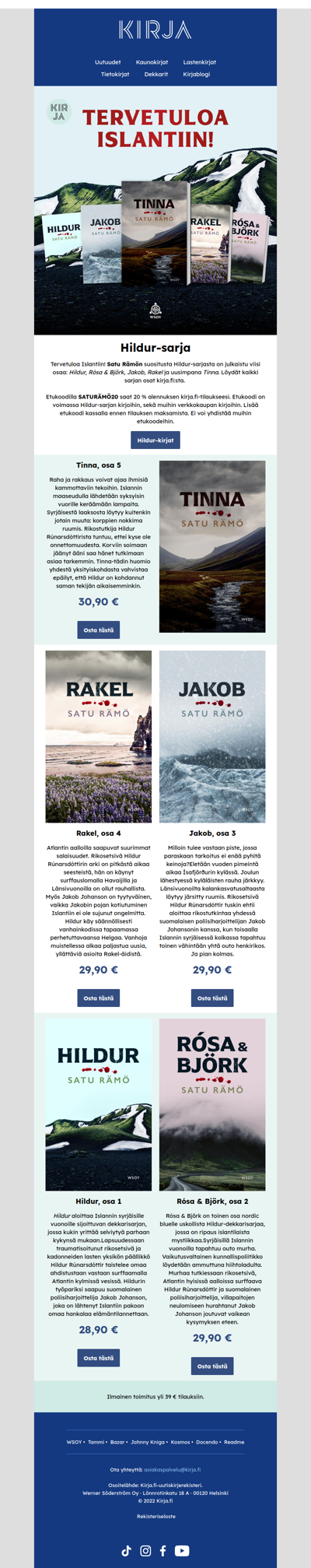 📚Tilaa Hildur-sarjan kirjat - hyödynnä 20 % etukoodi. 📚