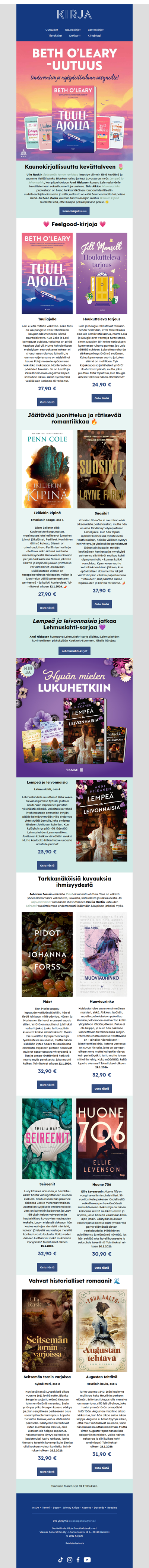 📚 Kaunokirjallisuutta kevättalveen 🌷