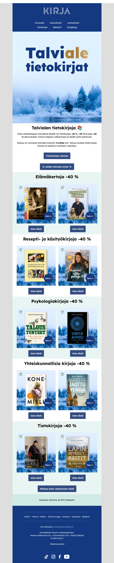 📚 Talvialessa tietokirjoja -40 % ja jopa -60% alennuksella! 📚